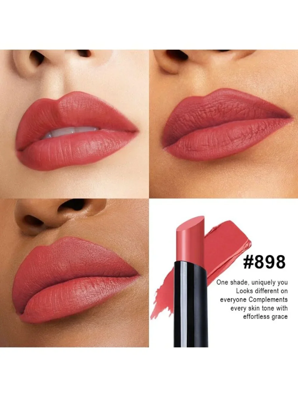 Women's 898# Crimson Red Long Lasting Waterproof Velvet Matte Stick Lipstick